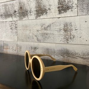 Gucci GG1081S 004 Oversized Round Sunglasses tan beige creme
